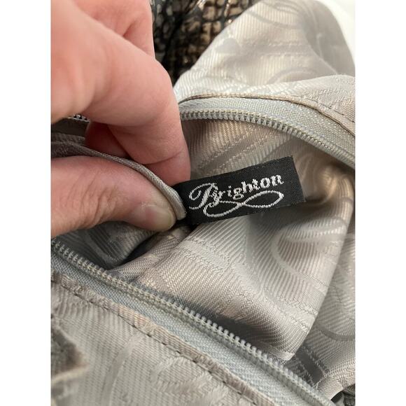 BRIGHTON, LARGE METALIC ANIMAL PRINT SHOULDER BAG WITH CHARM - Picture 13 of 16